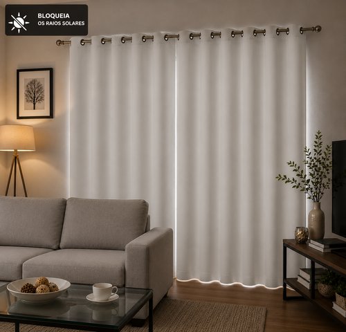 Cortina Black-out com ilhos 280x220 - Branca